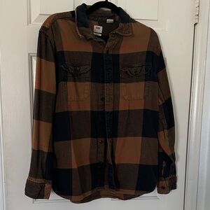 Levi's Brown and Black Checkered Shirt